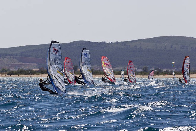 Quentel leads the fleet in race five final - PWA Catalunya World Cup 2012 ©  John Carter / PWA http://www.pwaworldtour.com